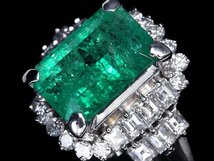 ZL10875S【1円～】新品仕上【RK宝石】≪Emerald≫ 天然エメラルド 特大3.75ct 極上ダイヤモンド 総計1.1ct Pt900 超高級リング ダイヤ_画像2