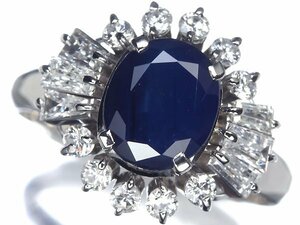 KL11037S【1円～】新品【RK宝石】≪Sapphire≫ 天然サファイア 大粒2.2ct!! 極上ダイヤモンド 総計0.8ct Pt850 高級リング ダイヤ