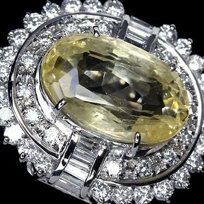 OVU10981SS【1円～】新品【RK宝石】超希少サイズ!! 極上非加熱イエローサファイア 10.173ct!! 極上ダイヤモンド 1.55ct Pt900 超高級リングの画像3