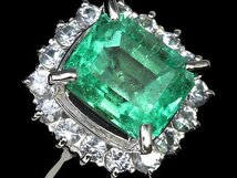 ML10923S【1円～】新品【RK宝石】≪Emerald≫ テリのある輝き! 極上エメラルド 大粒2.4ct 極上ホワイトサファイア 0.68ct Pt900 高級リング_画像4