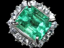 ML10923S【1円～】新品【RK宝石】≪Emerald≫ テリのある輝き! 極上エメラルド 大粒2.4ct 極上ホワイトサファイア 0.68ct Pt900 高級リング_画像3