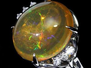 OV11161SS【1円～】新品【RK宝石】≪opal≫ 魅惑の遊色!! 極上ファイアオパール 特大6.02ct!! 極上ダイヤモンドPt900 高級リング ダイヤ