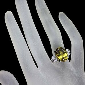 IML11072I【1円～】新品仕上【RK宝石】《Chrysoberyl》極上クリソベリル 特大9.18ct!! 極上ダイヤモンド Pt850 超高級リング ダイヤの画像4