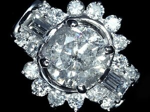 GO11170SS【1円～】新品【RK宝石】《Diamond》豪華絢爛! 天然ダイヤモンド 特大1.179ct! 極上脇石ダイヤ 0.88ct Pt900 超高級リング ダイヤ