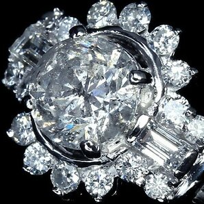 GO11170SS【1円～】新品【RK宝石】《Diamond》豪華絢爛! 天然ダイヤモンド 特大1.179ct! 極上脇石ダイヤ 0.88ct Pt900 超高級リング ダイヤの画像2