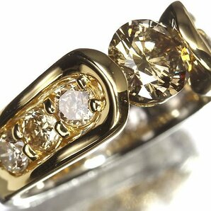 GM11177SS【1円～】新品【RK宝石】極上ブラウンダイヤモンド 特大1.00ct! 極上脇石ブラウンダイヤ 総計1.00ct K18 Pt900 超高級リング の画像2