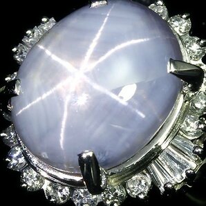 GV11026S【1円～】新品【RK宝石】≪Star Sapphire≫ 天然非加熱スターサファイア 特大11.437ct 極上ダイヤモンド Pt900 高級リング ダイヤの画像2