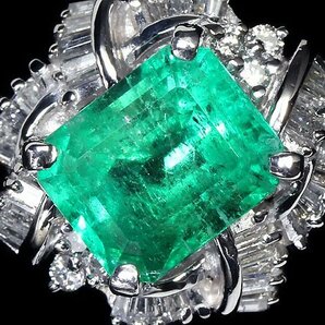 IVG11099T【1円～】新品【RK宝石】≪Emerald≫ 豪華絢爛! 極上エメラルド 特大3.75ct! 極上ダイヤモンド 0.75ct Pt900 超高級リング ダイヤの画像3