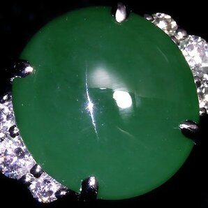 MU11090T【1円～】新品【RK宝石】≪Jade≫ 樹脂含侵なし!! 天然翡翠 大粒6.72ct!! 極上ダイヤモンド Pt900 高級リング ヒスイ ダイヤの画像3