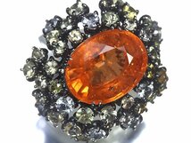 IMM11198I【1円～】新品仕上【RK宝石】極上スペサルティンガーネット 特大10.36ct!! 極上ファンシーカラーサファイア K18WG 超高級リング_画像2