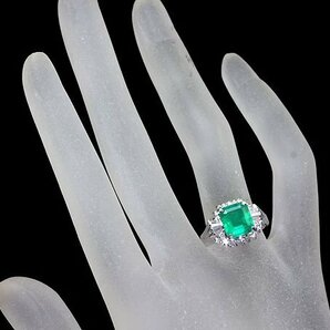 MO11100T【1円～】新品【RK宝石】≪Emerald≫ 濃厚カラーの輝き!! 極上エメラルド 大粒1.84ct 極上ダイヤモンド Pt900 高級リング ダイヤの画像6