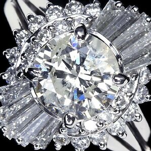 IVR11157SS【1円～】新品【RK宝石】《Diamond》上質ダイヤモンド 特大1.095ct 極上脇石ダイヤモンド 総計0.77ct Pt900 超高級リング ダイヤの画像3
