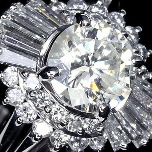 IVR11157SS【1円～】新品【RK宝石】《Diamond》上質ダイヤモンド 特大1.095ct 極上脇石ダイヤモンド 総計0.77ct Pt900 超高級リング ダイヤの画像2