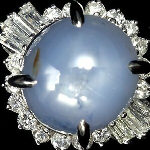 OR11122T【1円～】新品【RK宝石】≪Star Sapphire≫ 天然非加熱スターサファイア 大粒6.73ct!! 極上ダイヤモンド Pt900 高級リング ダイヤの画像4