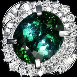 GG11146SS【1円～】新品【RK宝石】≪Tourmaline≫ 極上グリーントルマリン 大粒4.55ct!! 極上ダイヤモンド 0.7ct Pt900 高級リング ダイヤの画像1