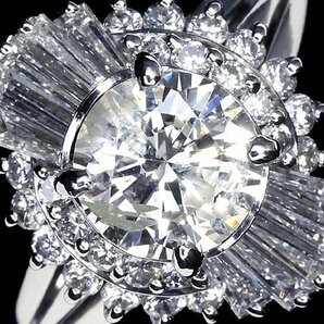 IVR11157SS【1円～】新品【RK宝石】《Diamond》上質ダイヤモンド 特大1.095ct 極上脇石ダイヤモンド 総計0.77ct Pt900 超高級リング ダイヤの画像1