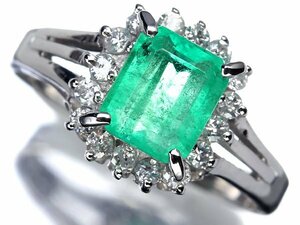 VM10922S【1円～】新品【RK宝石】≪Emerald≫ 色鮮やかな輝き!! 上質エメラルド 大粒0.85ct!! 極上ダイヤモンド Pt900 高級リング ダイヤ