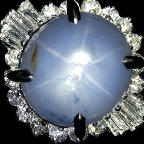 OR11122T【1円～】新品【RK宝石】≪Star Sapphire≫ 天然非加熱スターサファイア 大粒6.73ct!! 極上ダイヤモンド Pt900 高級リング ダイヤの画像2