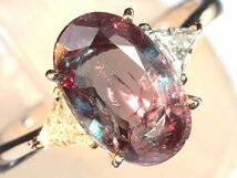 MW11009S【1円～】新品【RK宝石】超希少! ブラジル産 極上アレキサンドライト 超特大3.093ct! 極上ダイヤモンド Pt950 超高級リング ダイヤ_画像4