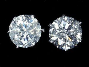 IOM11200I【1円～】新品仕上【RK宝石】≪DIAMOND≫ 上質ダイヤモンド 特大 1.034ct / 1.011ct K18WG 超高級 一粒ダイヤ ピアス