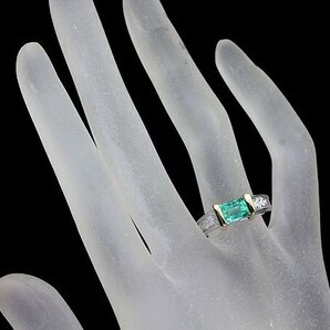 KG11225T【1円～】新品【RK宝石】≪Emerald≫ 美しい透明感!! 極上エメラルド 大粒1.00ct!! 極上ダイヤモンド Pt900 K18 高級リング ダイヤの画像5