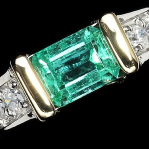 KG11225T【1円～】新品【RK宝石】≪Emerald≫ 美しい透明感!! 極上エメラルド 大粒1.00ct!! 極上ダイヤモンド Pt900 K18 高級リング ダイヤの画像2