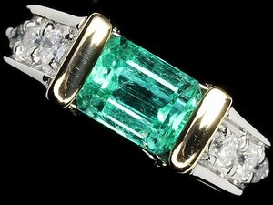 KG11225T[1 jpy ~] new goods [RK gem ]{Emerald} beautiful transparent feeling!! finest quality emerald large grain 1.00ct!! finest quality diamond Pt900 K18 high class ring diamond 