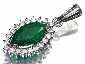 KO11215T【1円～】新品【RK宝石】≪Emerald≫ 上質エメラルド 大粒1.48ct!! 極上ダイヤモンド Pt900 高級ペンダントヘッド ネックレス