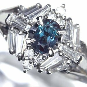 ML10367D【1円～】新品【RK宝石】希少宝石 極上アレキサンドライト 大粒0.43ct!! 極上ダイヤモンド 総計0.56ct Pt900 高級リング ダイヤの画像2