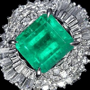 IVM10995S【1円～】新品仕上【RK宝石】≪Emerald≫ 豪華! 極上エメラルド 大粒2.58ct! 極上ダイヤモンド 0.82ct Pt900 超高級リング ダイヤの画像1