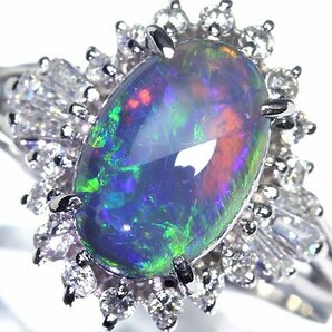 OR11212T【1円～】新品【RK宝石】≪opal≫ 神秘の宝石!! 天然ブラックオパール 大粒1.4ct 極上ダイヤモンド Pt900 高級リング ダイヤの画像2