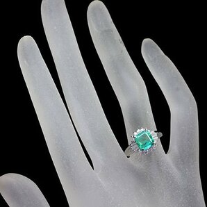 MM11283S【1円～】新品【RK宝石】≪Emerald≫ テリのある輝き!! 極上エメラルド 大粒1.47ct 極上ダイヤモンド Pt900 高級リング ダイヤの画像6