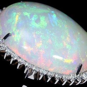 VUL11280I【1円～】新品【RK宝石】≪opal≫ 極上天然オパール 超特大38.4ct!! 極上ダイヤモンド 総計1.37ct K18WG 超高級リング ダイヤの画像5