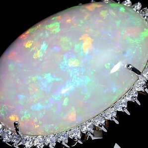 VUL11280I【1円～】新品【RK宝石】≪opal≫ 極上天然オパール 超特大38.4ct!! 極上ダイヤモンド 総計1.37ct K18WG 超高級リング ダイヤの画像2