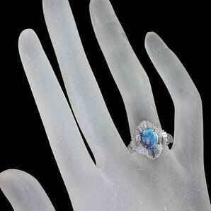 RL11303S【1円～】新品【RK宝石】≪opal≫ 豪華絢爛! 極上ブラックオパール 大粒1.12ct! 極上ダイヤモンド 1.11ct Pt900 高級リング ダイヤの画像6