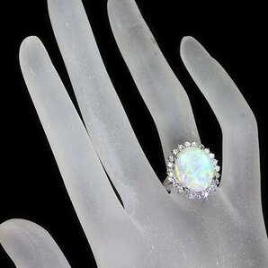 UV11301S【1円～】新品【RK宝石】≪opal≫ 豪華絢爛!! 極上オパール 大粒4.87ct!! 極上ダイヤモンド 総計0.79ct Pt850 高級リング ダイヤの画像6