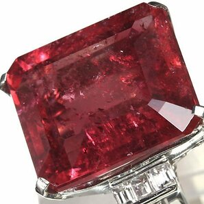 IVL11316S【1円～】新品【RK宝石】≪Rubellite≫ 極上ルベライト 特大18.25ct 極上ダイヤモンド Pt900 超高級リング トルマリンの画像2