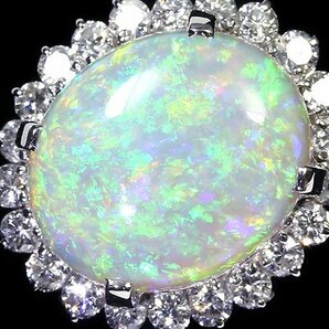 UV11301S【1円～】新品【RK宝石】≪opal≫ 豪華絢爛!! 極上オパール 大粒4.87ct!! 極上ダイヤモンド 総計0.79ct Pt850 高級リング ダイヤの画像1