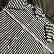 タケオキクチ 長袖 ボタンダウンシャツ Mサイズ ギンガム チェック トップボタン、袖ボタンの縫糸は元々のデザインになります_画像6