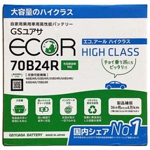 国産 バッテリー GSユアサ ECO.R HIGH CLASS トヨタ イスト CBA-NCP65 平成17年5月～平成19年7月 EC70B24RHC_画像4