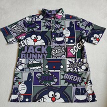 【試着のみ！】Jack Bunny!! ジャックバニー　ドラえもんポロシャツ コラボ パーリーゲイツ ゴルフ GOLF メンズ6 XL 半袖 総柄_画像2