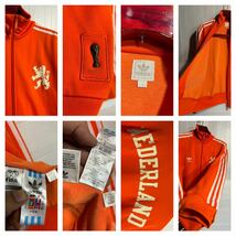 00's ヴィンテージ adidas アディダス NEDERLAND サッカー オランダ代表 ライオンエンブレム トラックトップジャケット　ジャージ O XL程_画像2