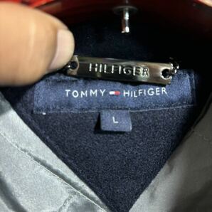 00‘s ヴィンテージ TOMMY HILFIGER トミーヒルフィガー 本革レザー デカロゴ 大 スタジャン スタジアムジャンパー Lの画像6