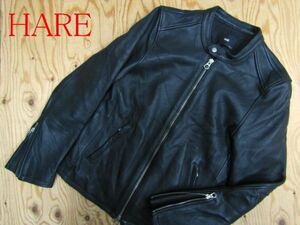 ★ハレ HARE★羊革ラムスキン レザーシングルライダースジャケット メンズ★R60303050A