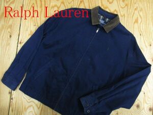 ★ラルフローレン RalphLauren★メンズ ワンポイントポニー コットンジップジャケット 襟コーデュロイ★R60310039A