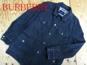 ★バーバリー BURBERRY★メンズ 裏ノバチェック ブラックデニムジャケット★R60317062A