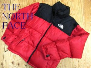 ★ノースフェイス NORTHFACE★ヌプシダウンジャケット レッド×ブラック メンズ Lサイズ 700FP★R60317040A