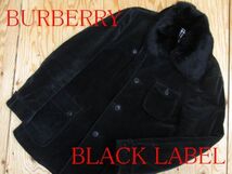 ★バーバリー BURBERRY ブラックレーベル★メンズ 襟リアルファー付き コーデュロイジャケット 裏ノバチェック★R60317038A_画像1