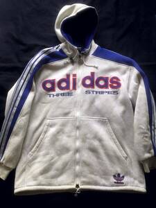 Adidas トレフォイル　パーカー　ジャケット　Ｍ　ビッグシルエットXL ８０’ｓ