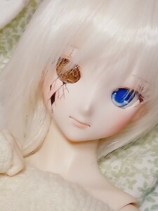 ＊＊DDH-09カスタムヘッド(セミホワイト肌)+ドールアイ2種類　※ひび割れメイク